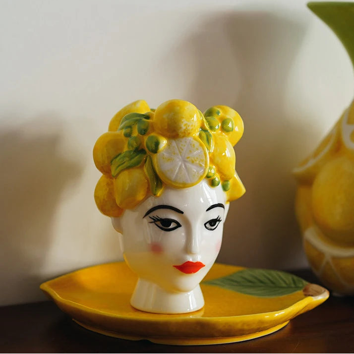 Lemon Girl Porcelain Flower Vase