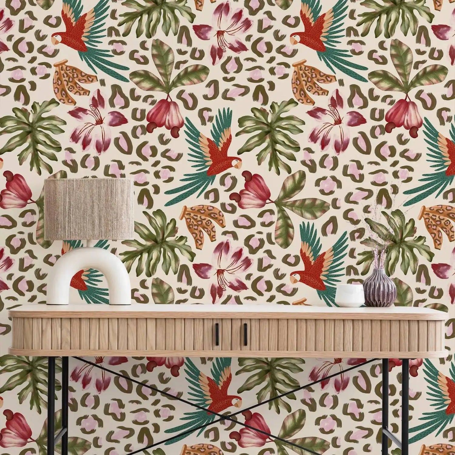Painted Parrot Wallpaper