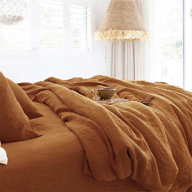 Pure Linen Ruffle Duvet Set