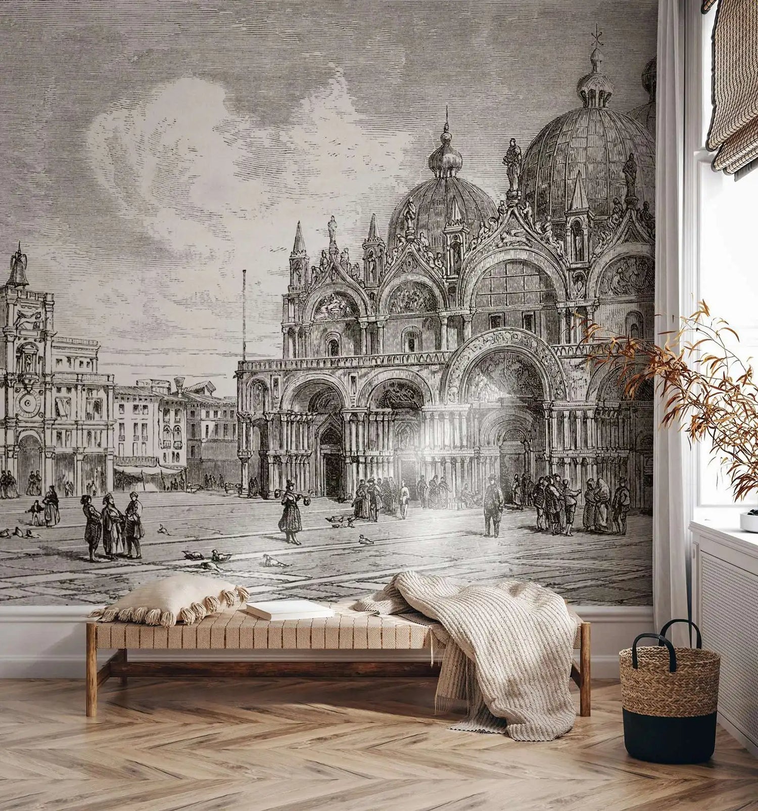 Venice Vintage Etching Mural