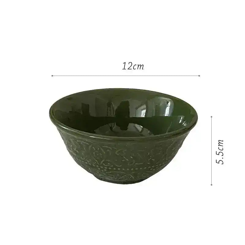 Vintage Inspired Floral Green Plate - MAIA HOMES