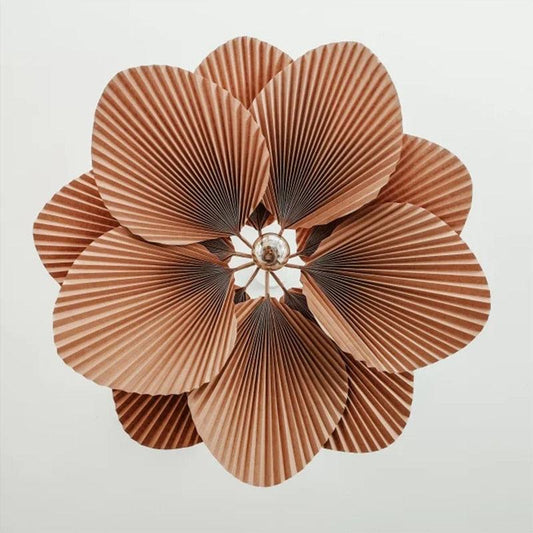 Brown Pleated Flower Palm Leaf Pendant Light - MAIA HOMES