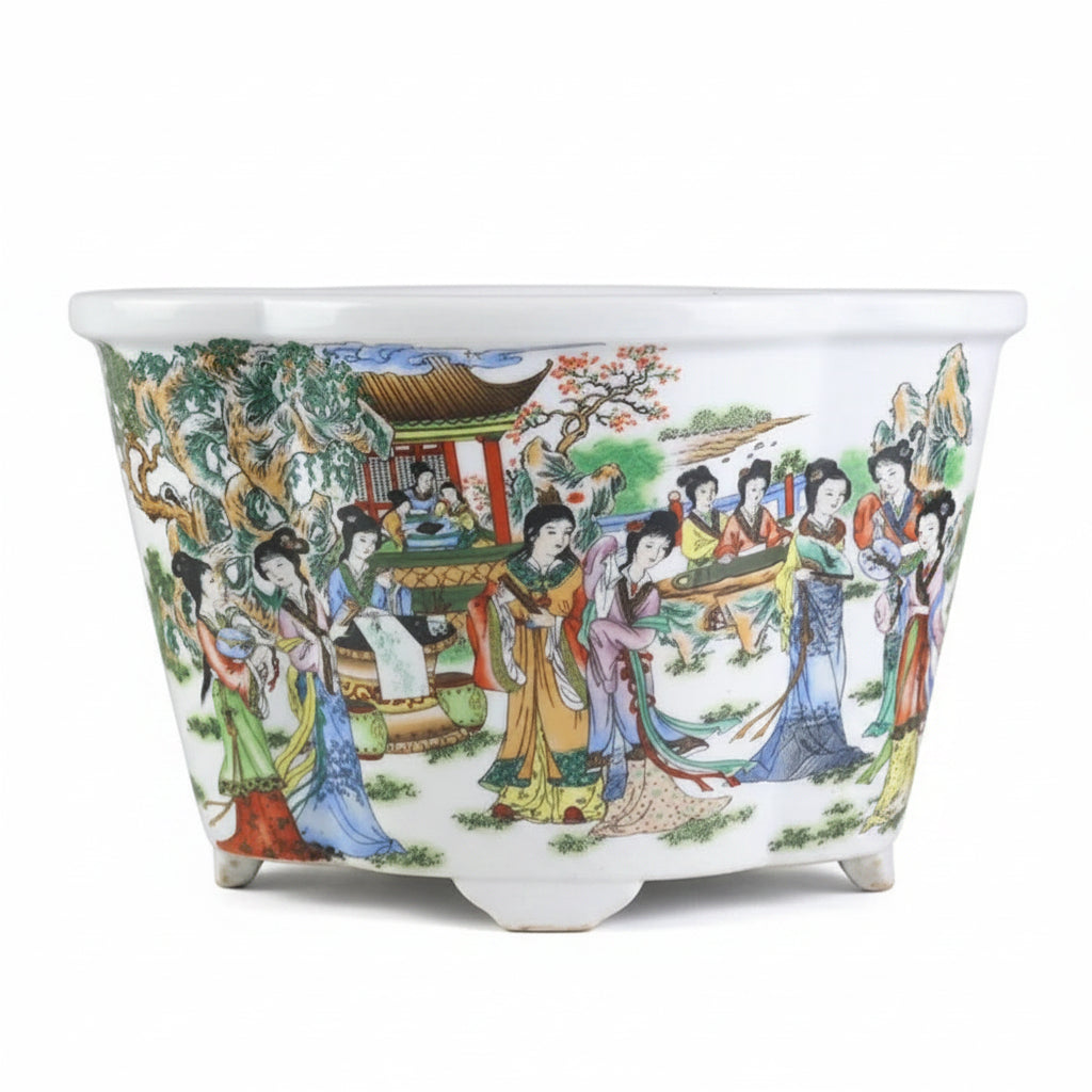 Qing 'Twelve Beauties' Famille-Rose Porcelain Planter