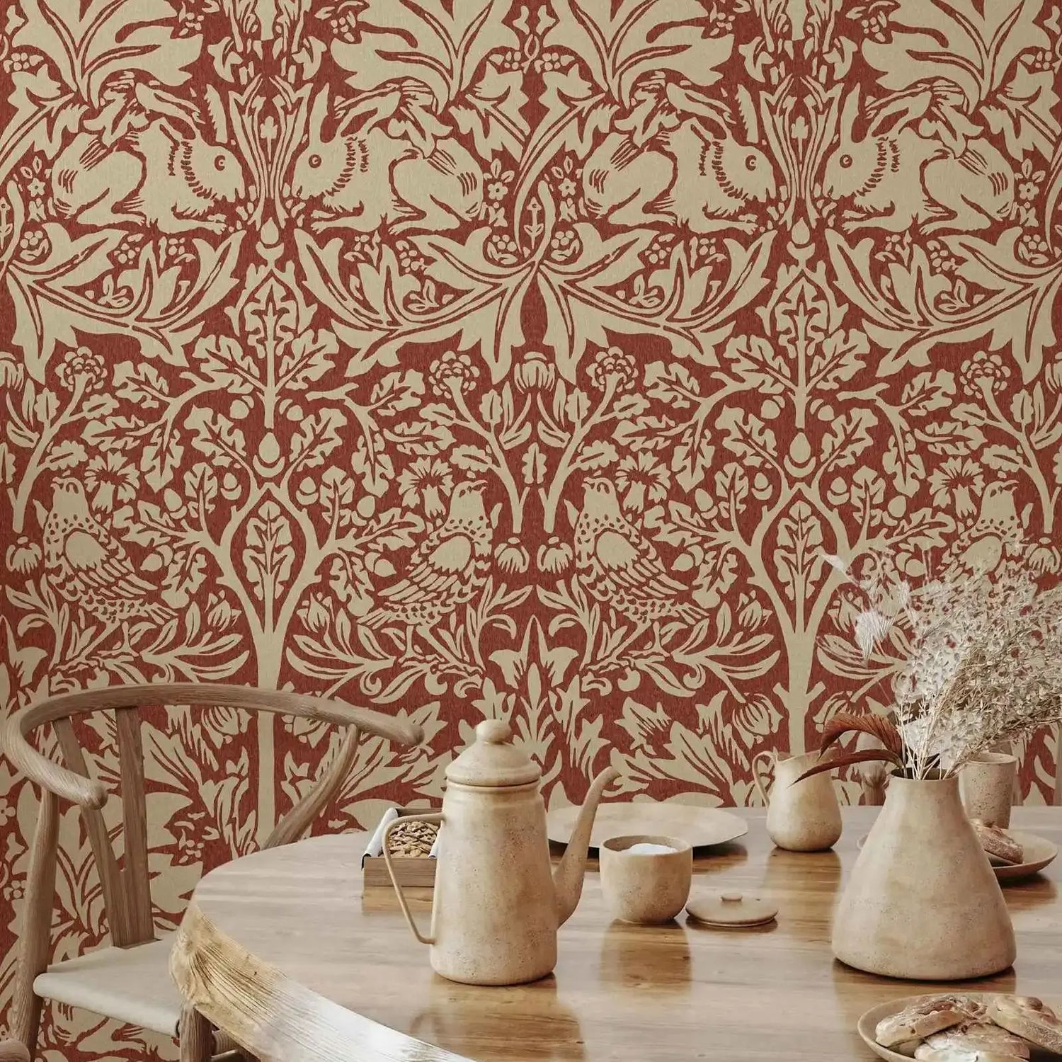 Vintage Brer Rabbit Floral Wallpaper