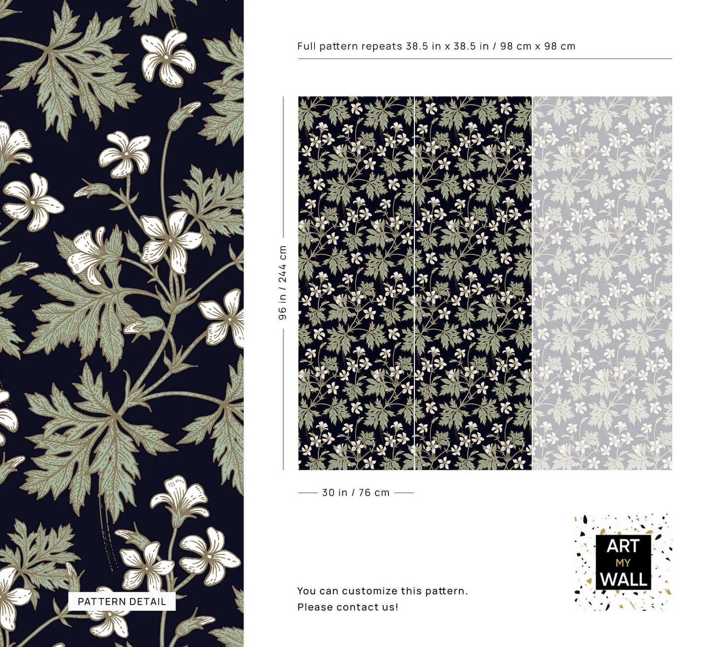 Vintage Floral Noir Wallpaper