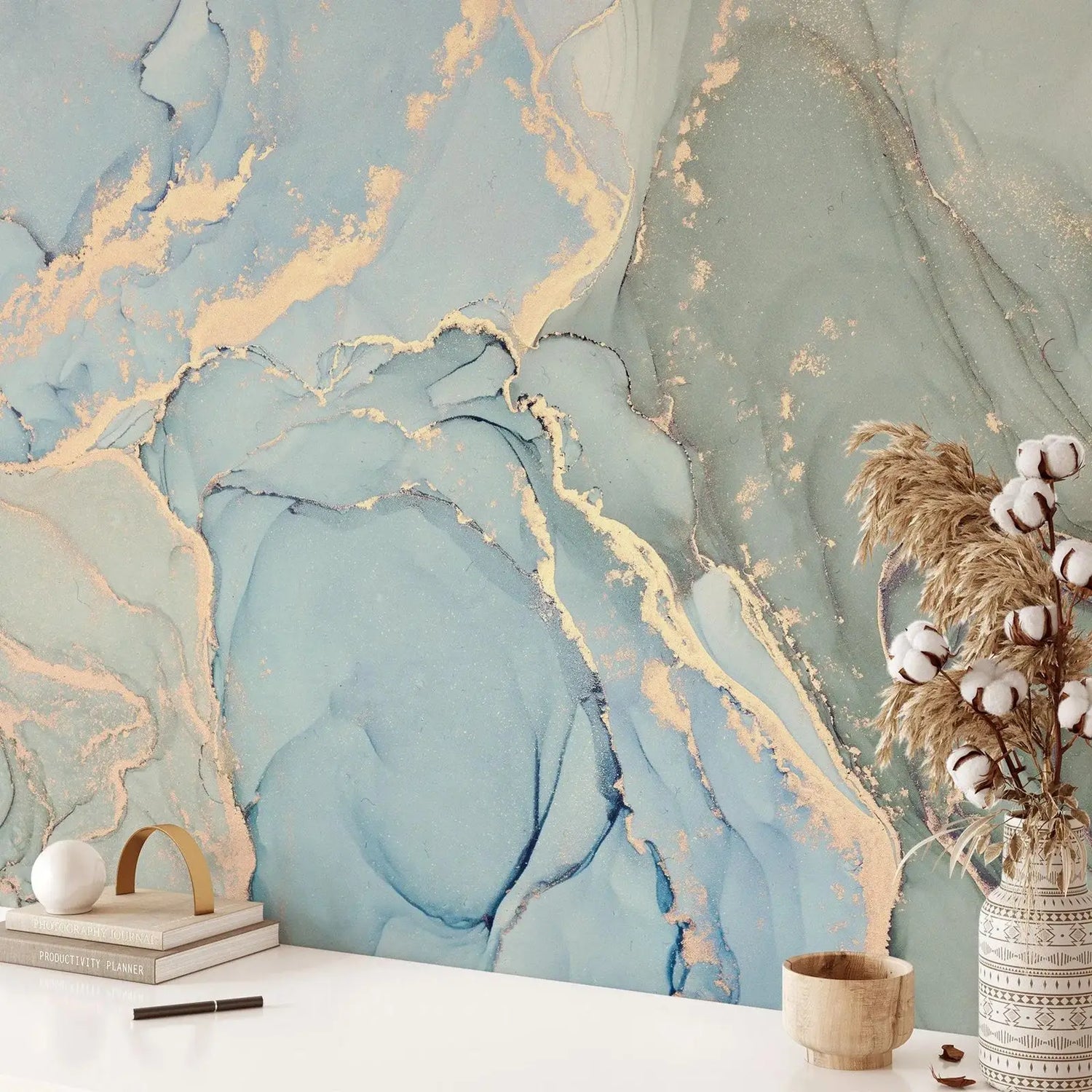 Mint Marble Mural