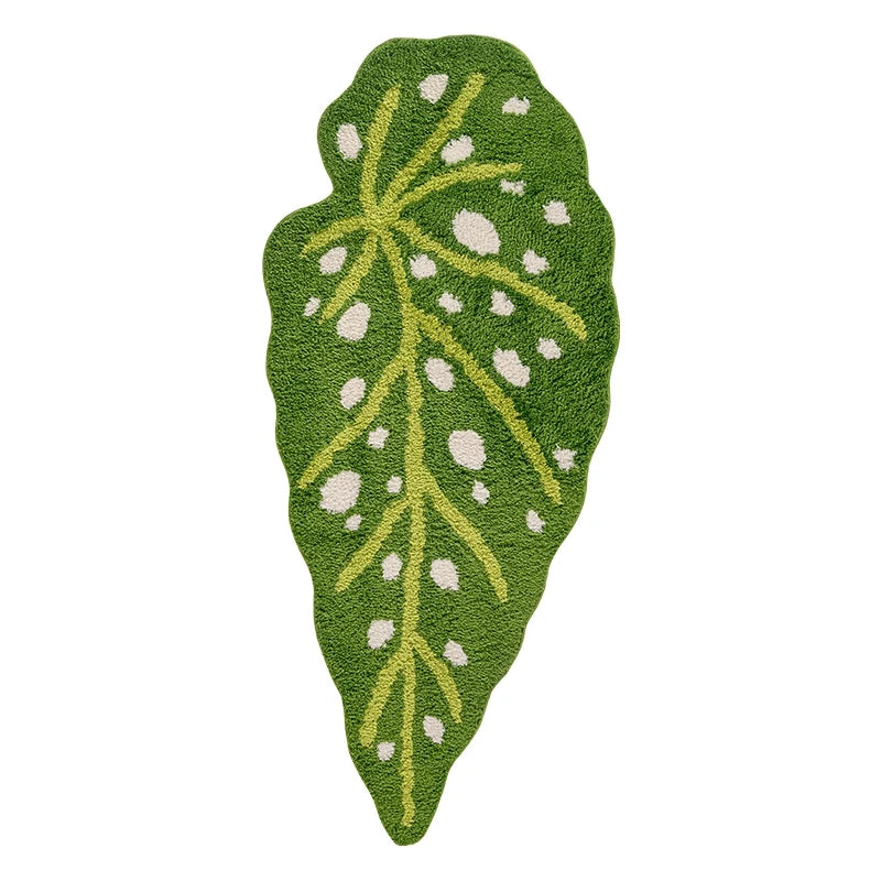 Spotted Begonia Leaf Art Tufted Bath Rug