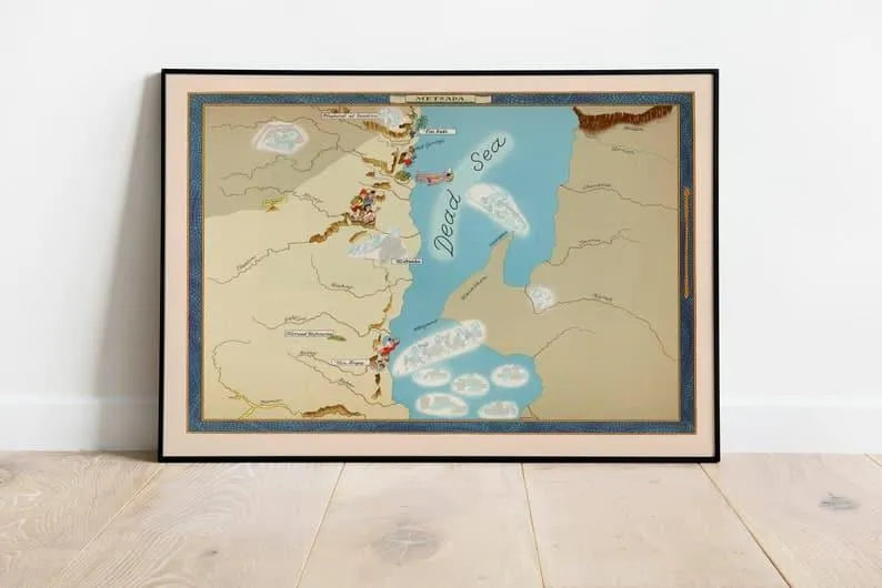 Metsada Map Print Israel Map Posters