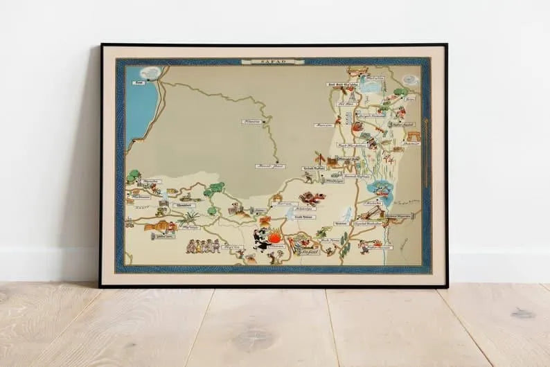 Sadaf Map Print Israel Map Poster