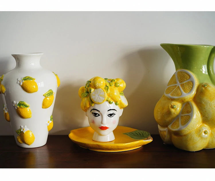 Lemon Girl Porcelain Flower Vase