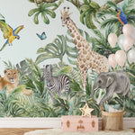 Safari Jungle Exotic Animals Kids Room Wall Mural