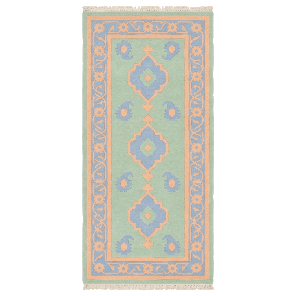 Sage Paisley Path Hand Knotted Runner Rug - MAIA HOMES