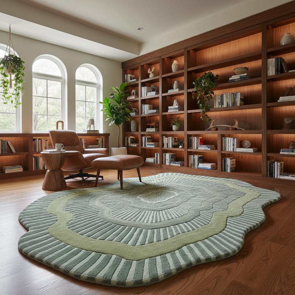 Sage Ripple Hand Tufted Wool Rug