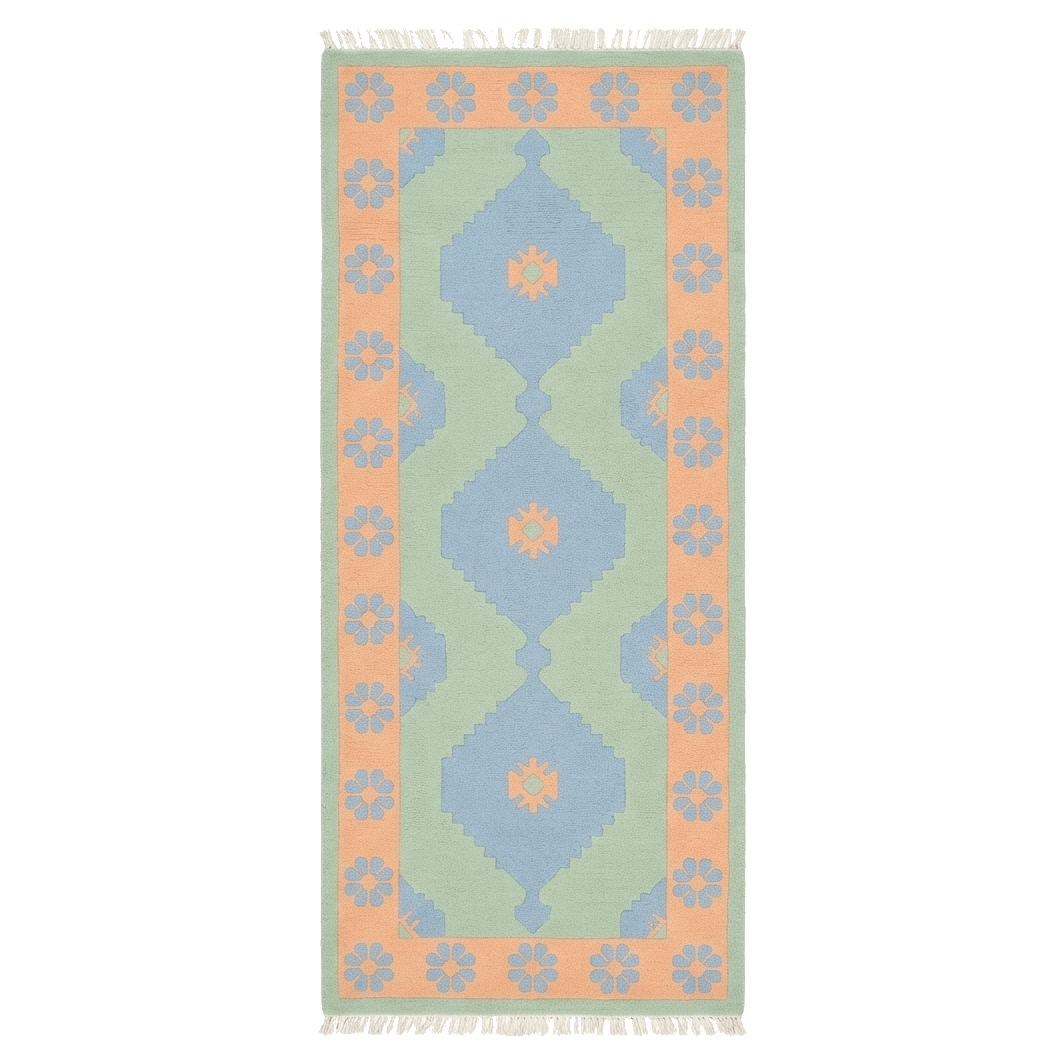 Sage & Amber Ogee Hand Knotted Runner Rug - MAIA HOMES