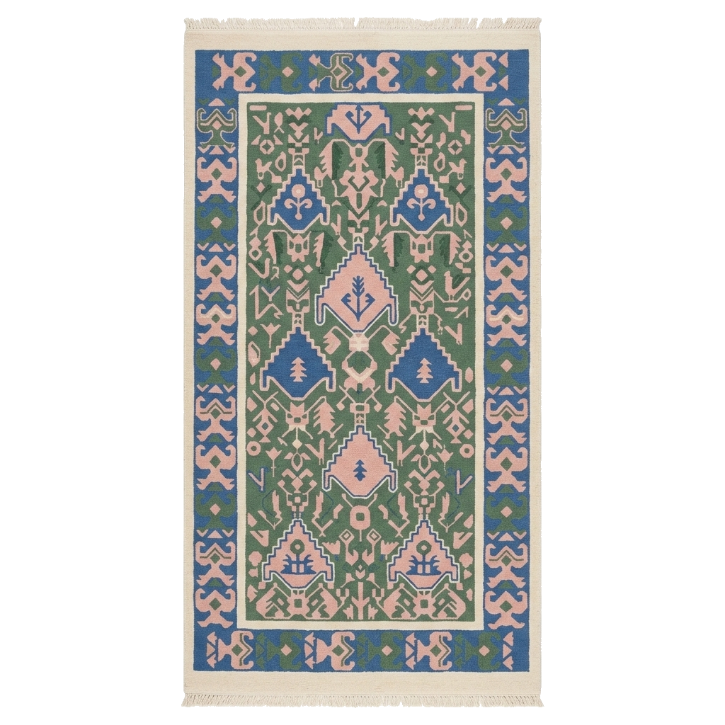 Sage & Azure Forest Hand Knotted Rug 