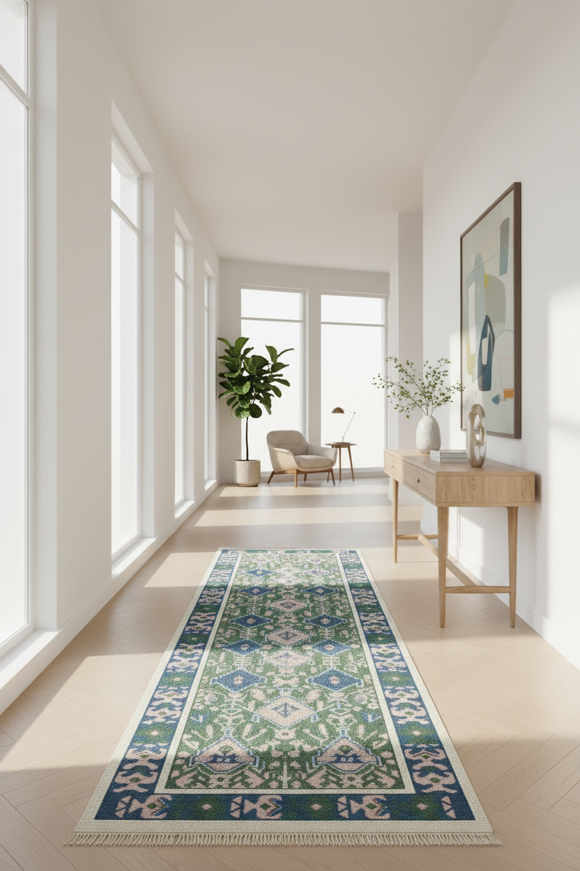 Sage & Azure Forest Hand Knotted Rug