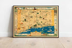 Connecticut Map Wall Print| 1939 Connecticut Map