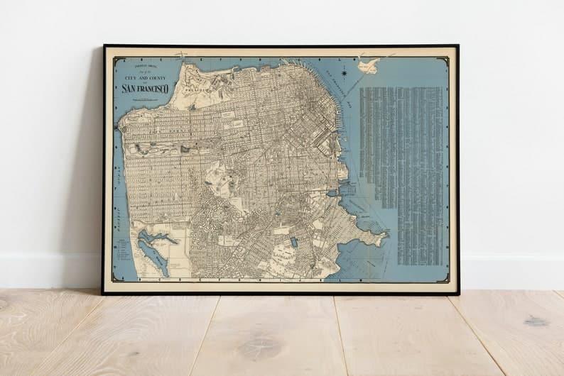 San Francisco Map Print| Fine Art Prints 