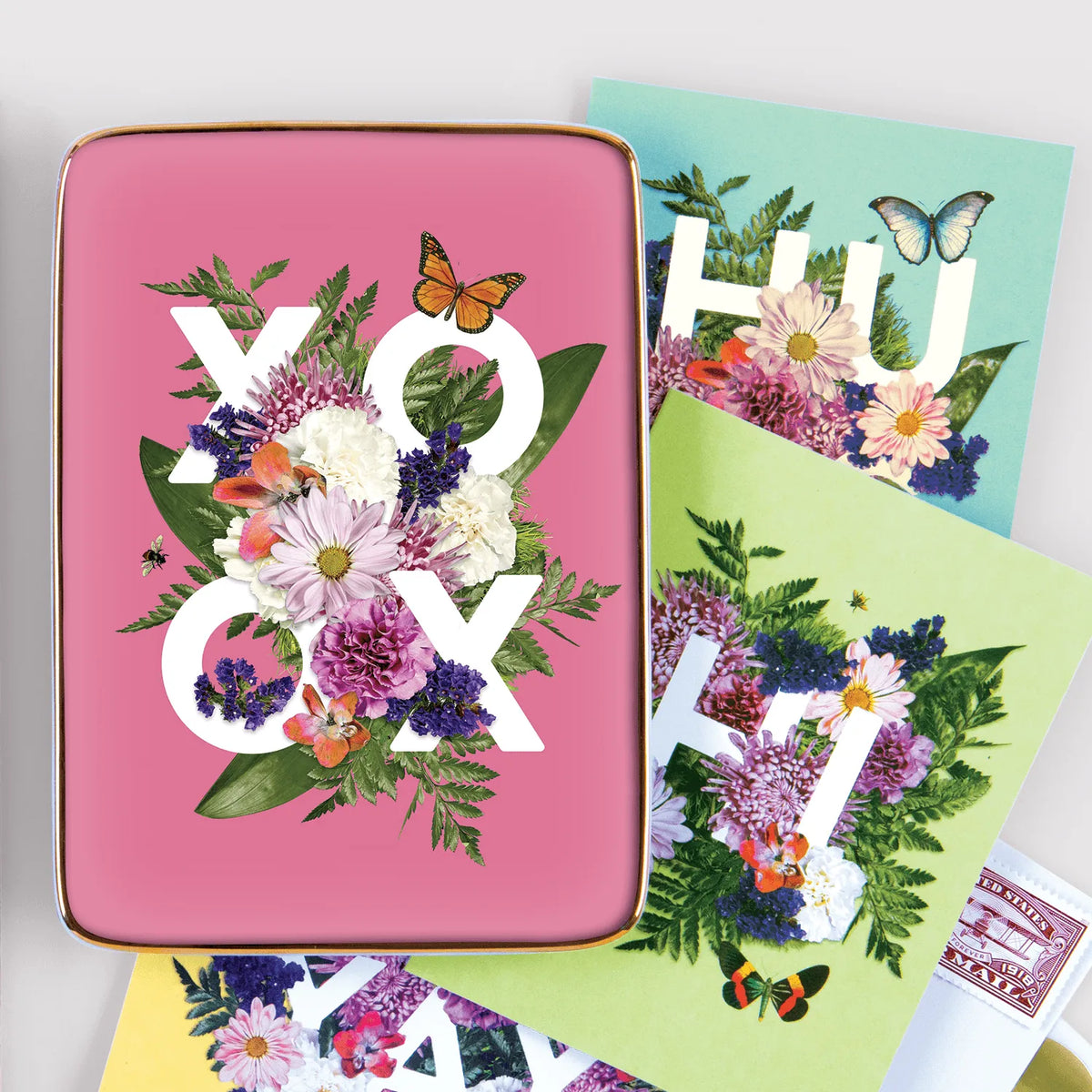 Say It With Flowers XOXO Porcelain Tray