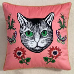 Flora Cheetah Velvet Decorative Pillow Cover Pink