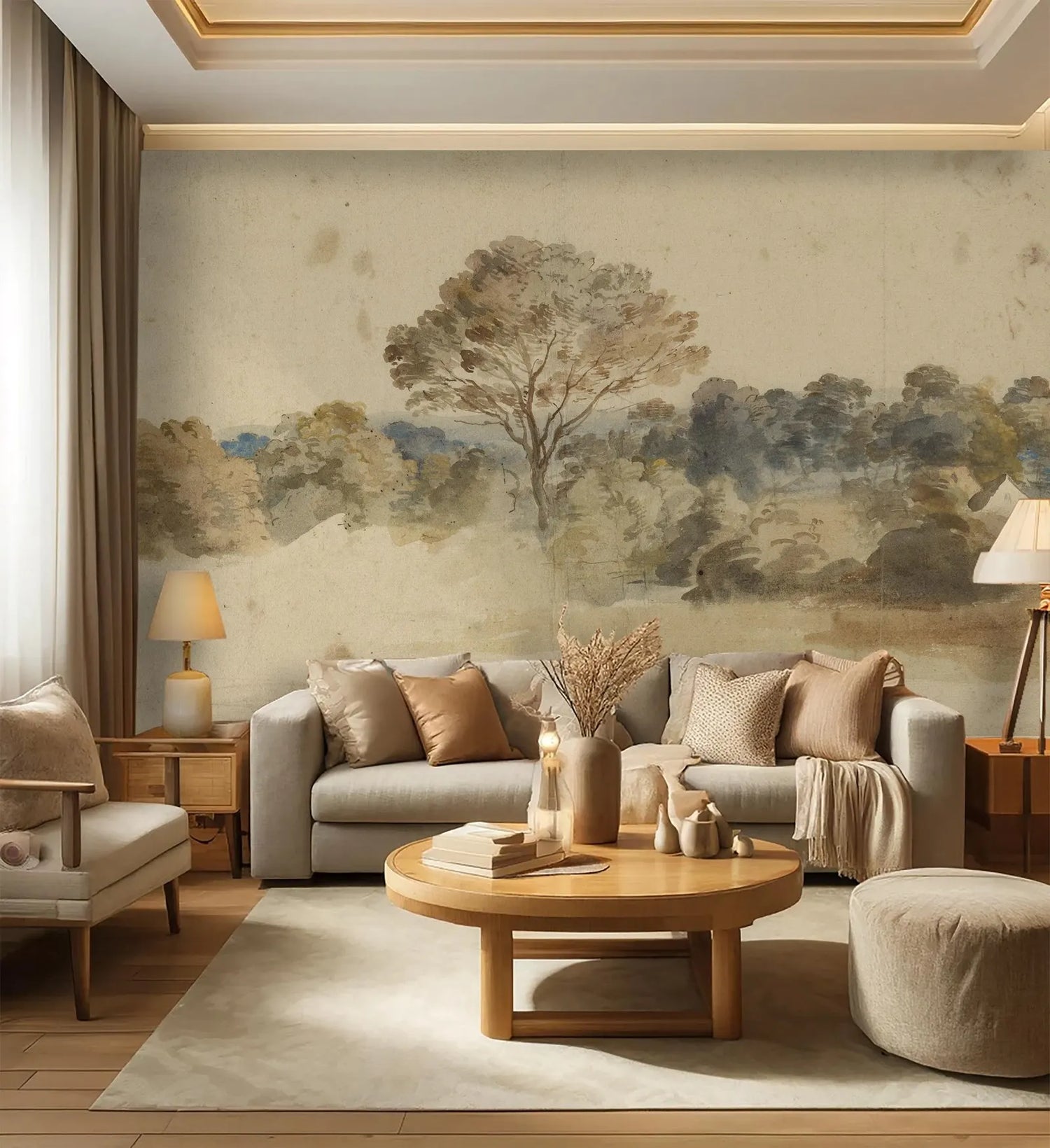 Vintage Tree Landscape Mural