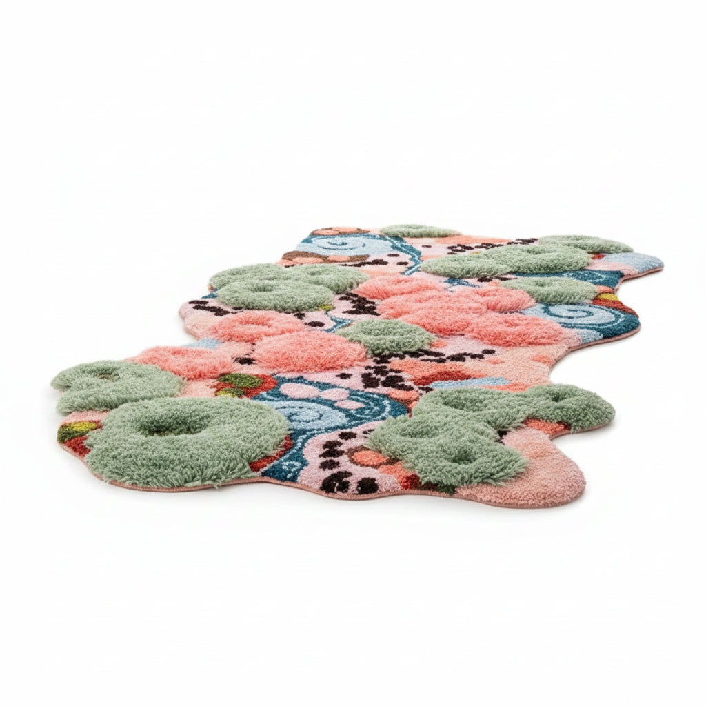 Coral Garden Hand-Tufted Pink Area Rug