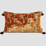 Golden Cavalry Velvet Chinoiserie Horse Throw Pillow Cover