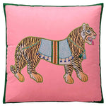 Feminine Leopard Velvet Printed Pillow Cover Pink