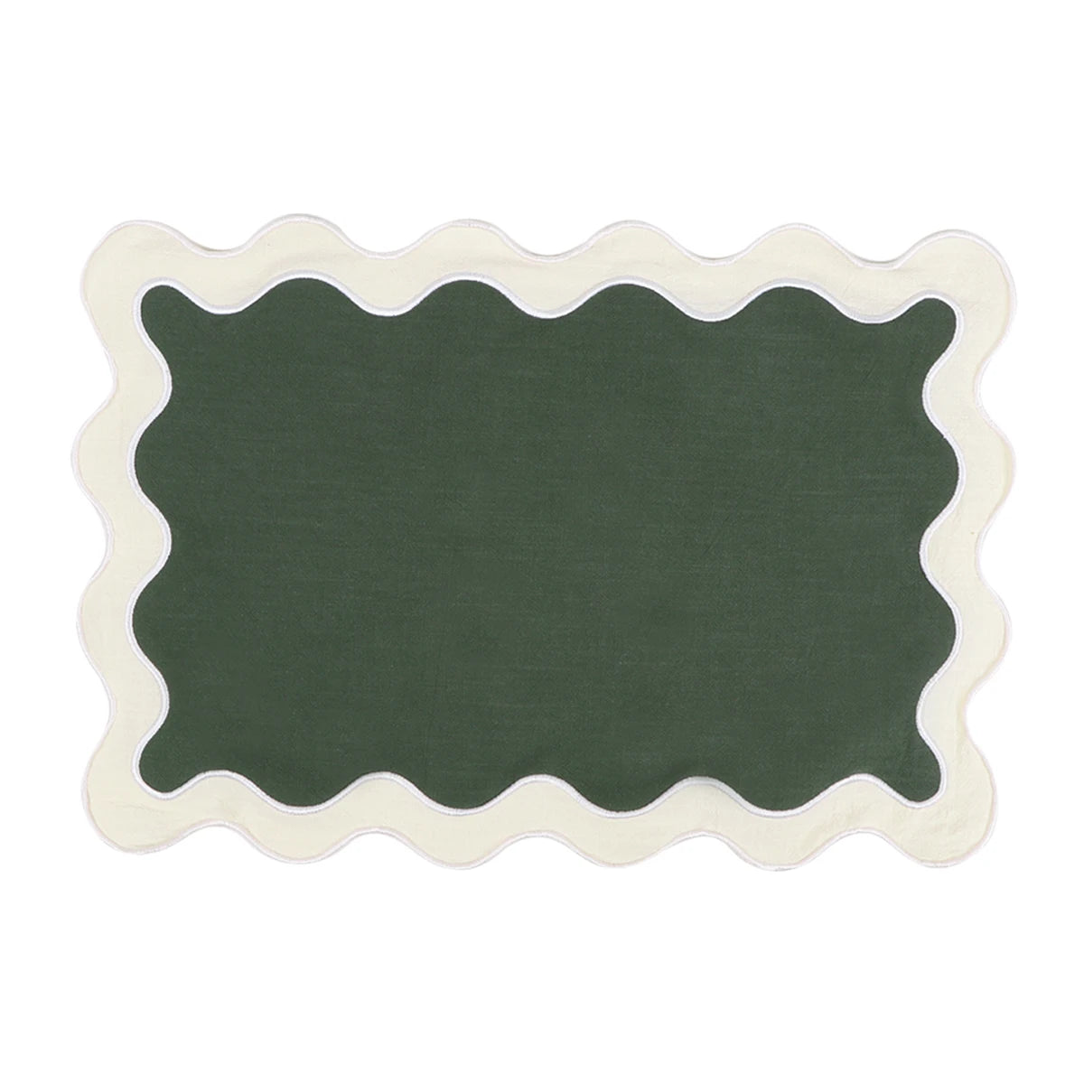Whimsical Ruffle Edge Placemat - Hunter Green