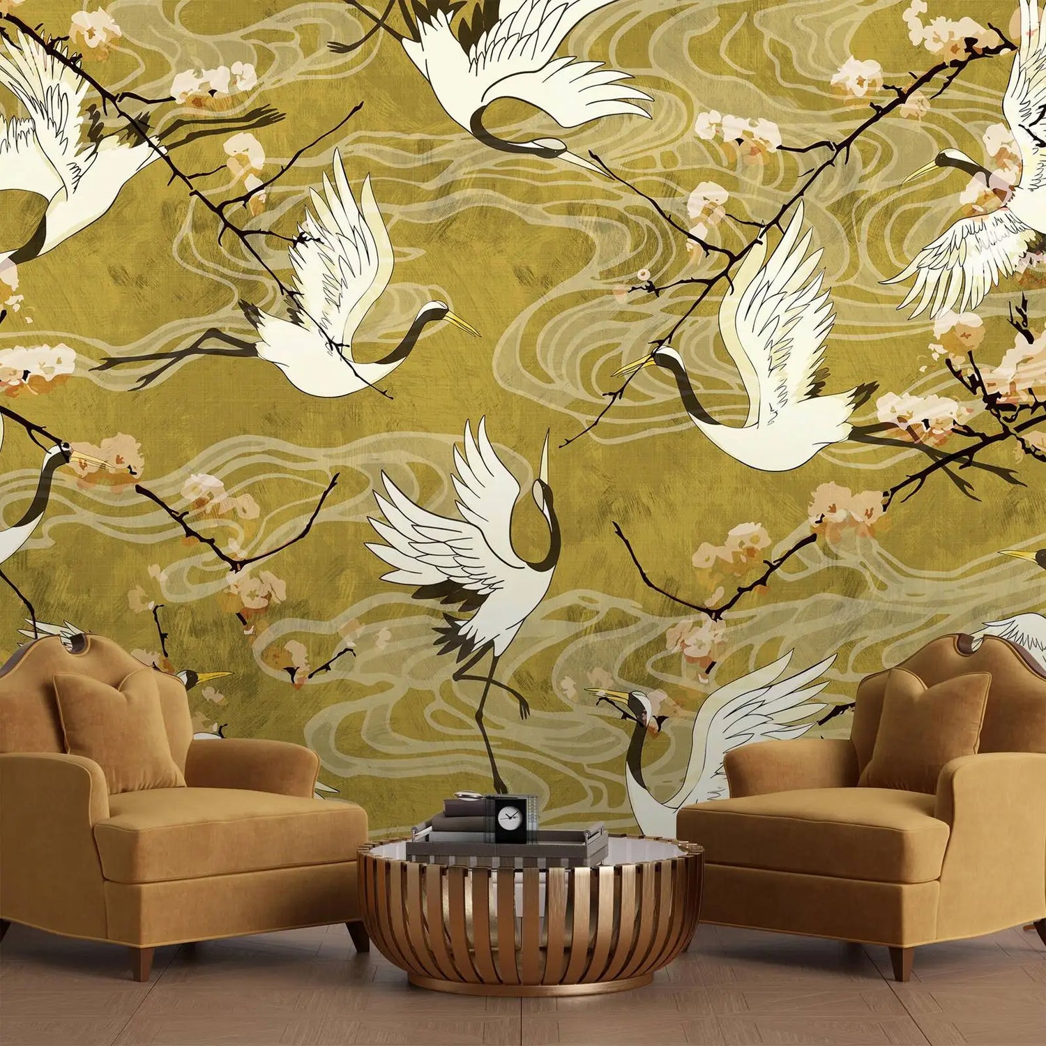 Cranes In Bloom Mural