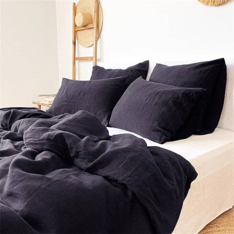 100% Natural Pure Linen Duvet Cover Set - Dark Grey