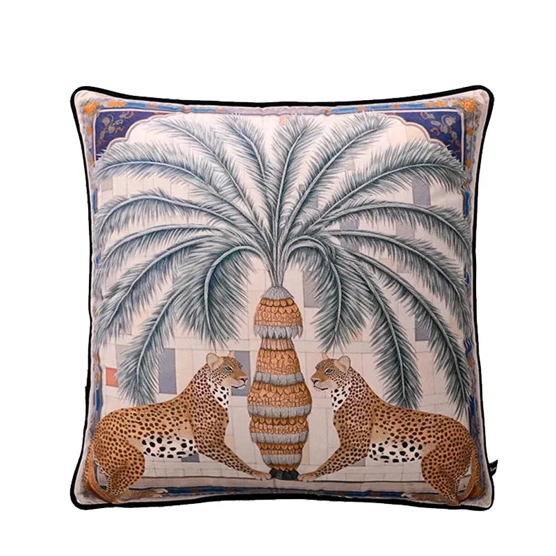 Sago Cycas Panthera Velvet Throw Pillow Cover Cheetah