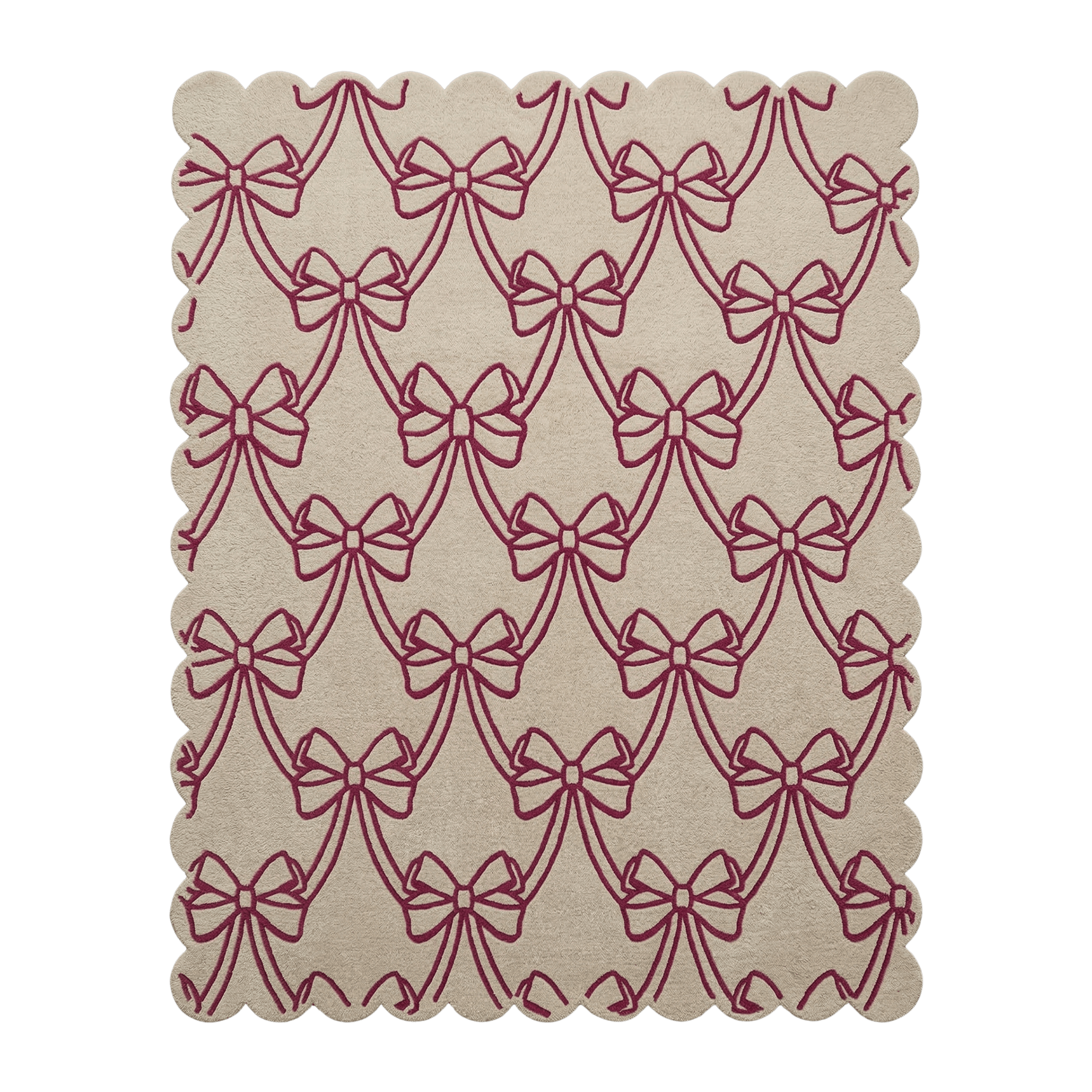Scalloped Bow Hand Tufted Wool Rug - MAIA HOMES