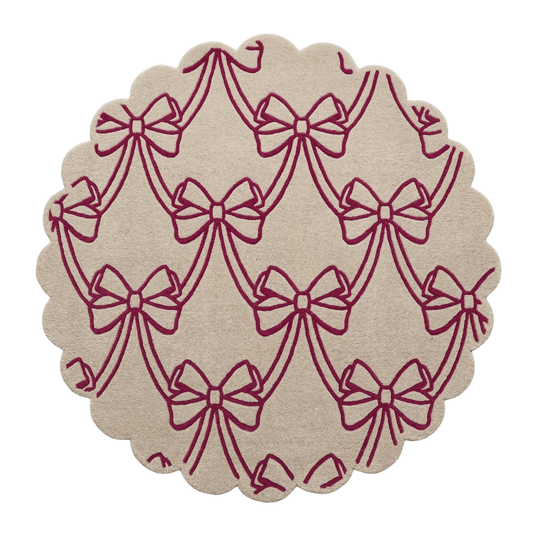 Scalloped Bow Round Hand Tufted Wool Rug - MAIA HOMES