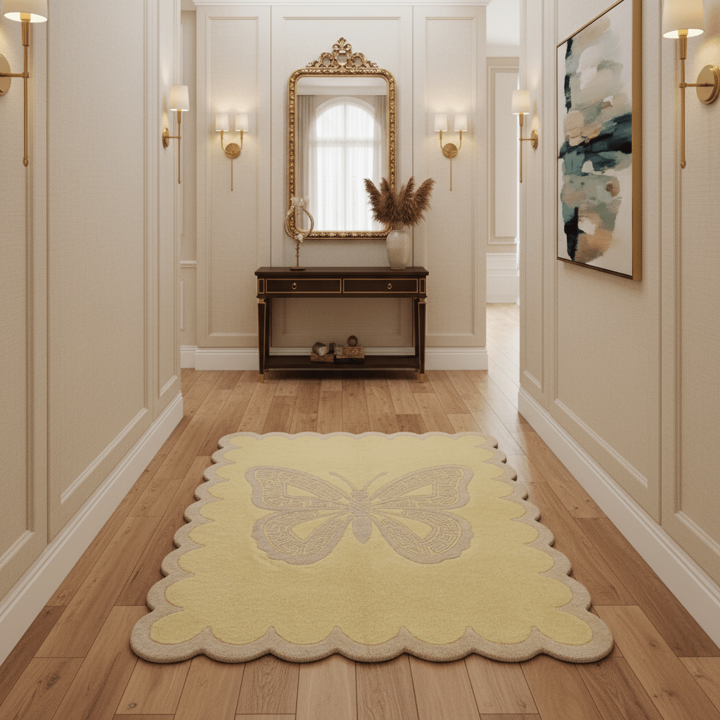 Scalloped Butterfly Hand Tufted Wool Rug - MAIA HOMES