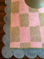 Scalloped Leaf Checker Pastel Hand Tufted Rug