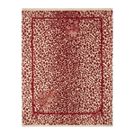 Scarlet Leopard Bouquet Hand Knotted Rug