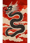 Scarlet Cloudscape Dragon Hand Tufted Rug