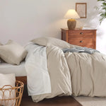 The Washed Cotton Duvet Cover Set in Warm Sand offers a blend of comfort and style, perfect for enhancing your bedroom decor. Crafted from 100% prewashed cotton, this duvet cover set provides a naturally relaxed look and a soft, smooth feel