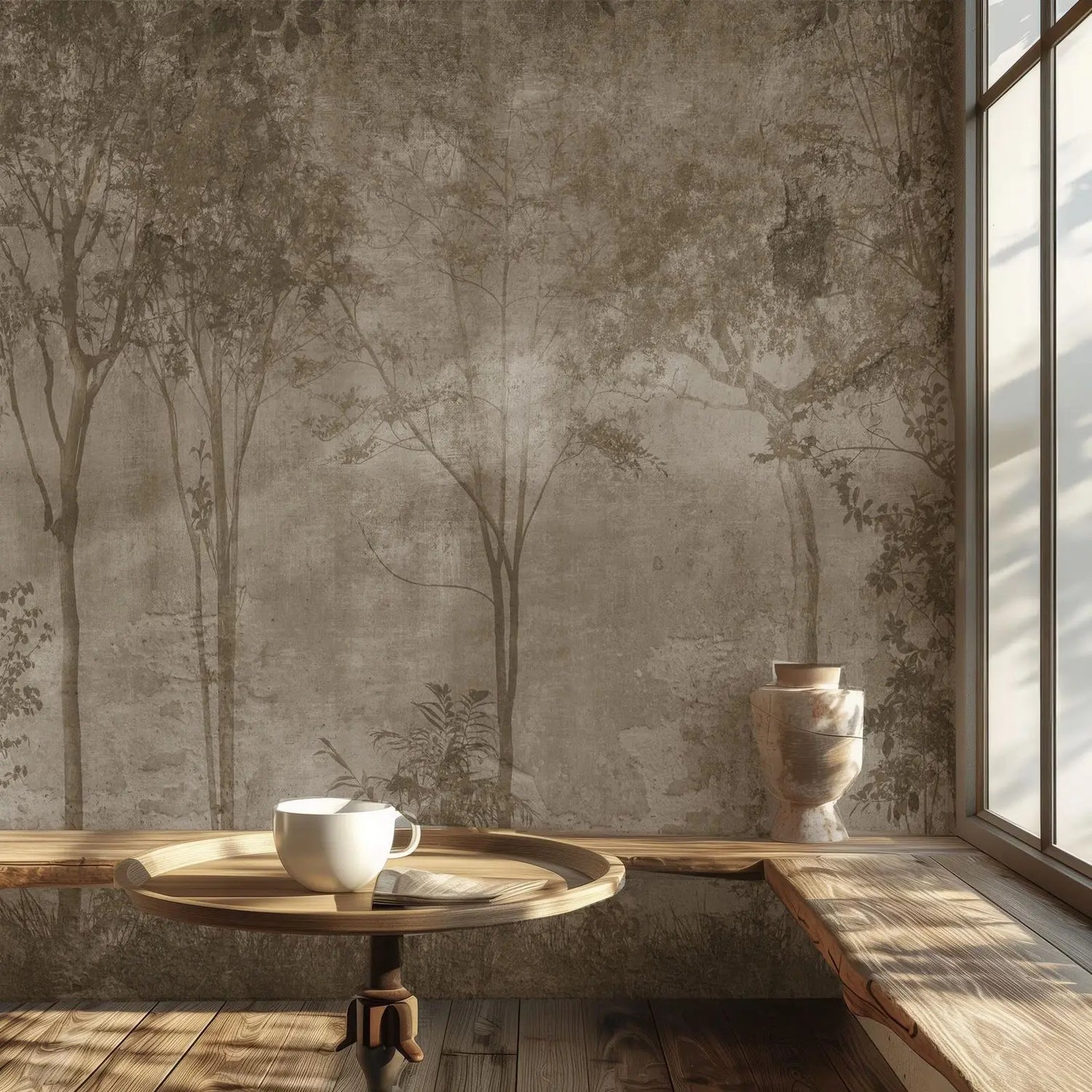 Watercolor Tree Landscape Mural