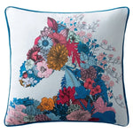 Wildflower Stallion Velvet Floral Horse Throw Pillow Cover