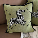 Arrows and Zebra Green Throw Pillow Cover