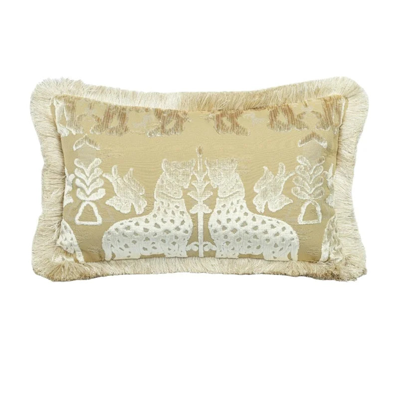 Platinum Tiger Velvet Metallic Throw Pillow Cover