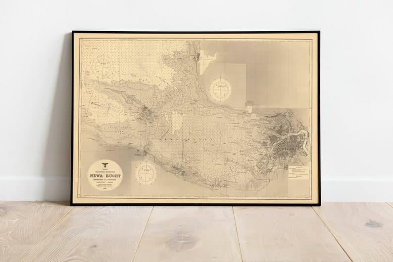Sea Chart of the Leningrad and Kronstadt| WW2 Sea Chart of the Leningrad and Kronstadt| WW2 Sea Chart of the Leningrad and Kronstadt| WW2 