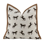 Jacquard Stallion Velvet Horse Throw Pillow Cover