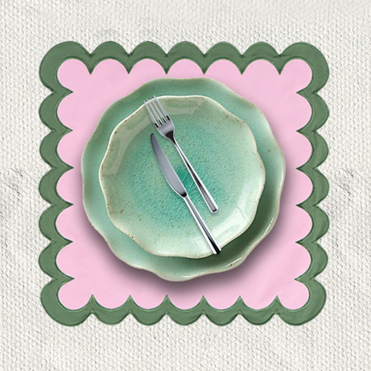 Blush & Moss Sophisticated Scalloped Placemat