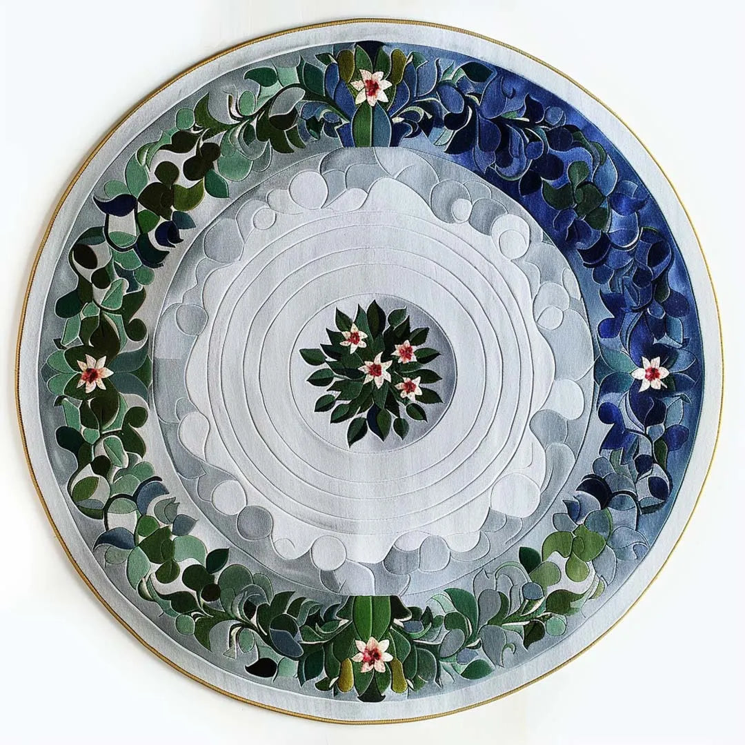 Serene Bloom Halo Hand Tufted Round Rug