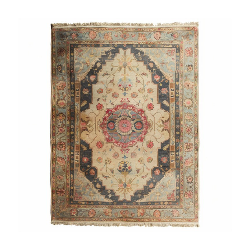 Serene Floral Hand Knotted Area Rug