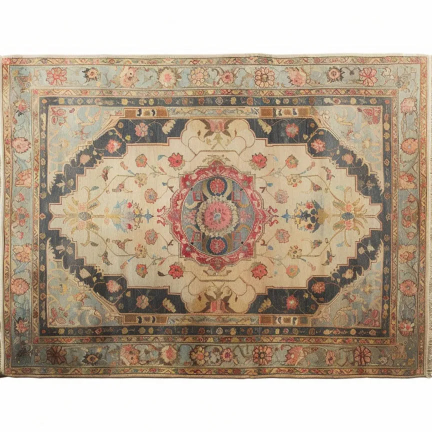 Serene Floral Hand Knotted Area Rug