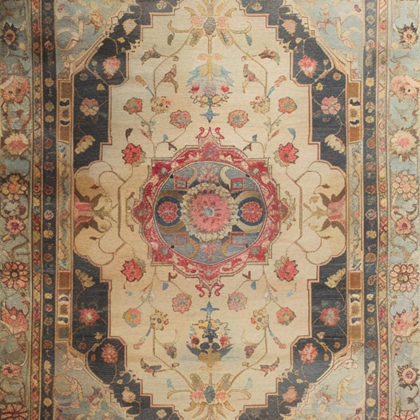 Serene Floral Hand Knotted Area Rug